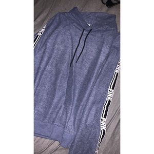 PINK blue cowl pullover